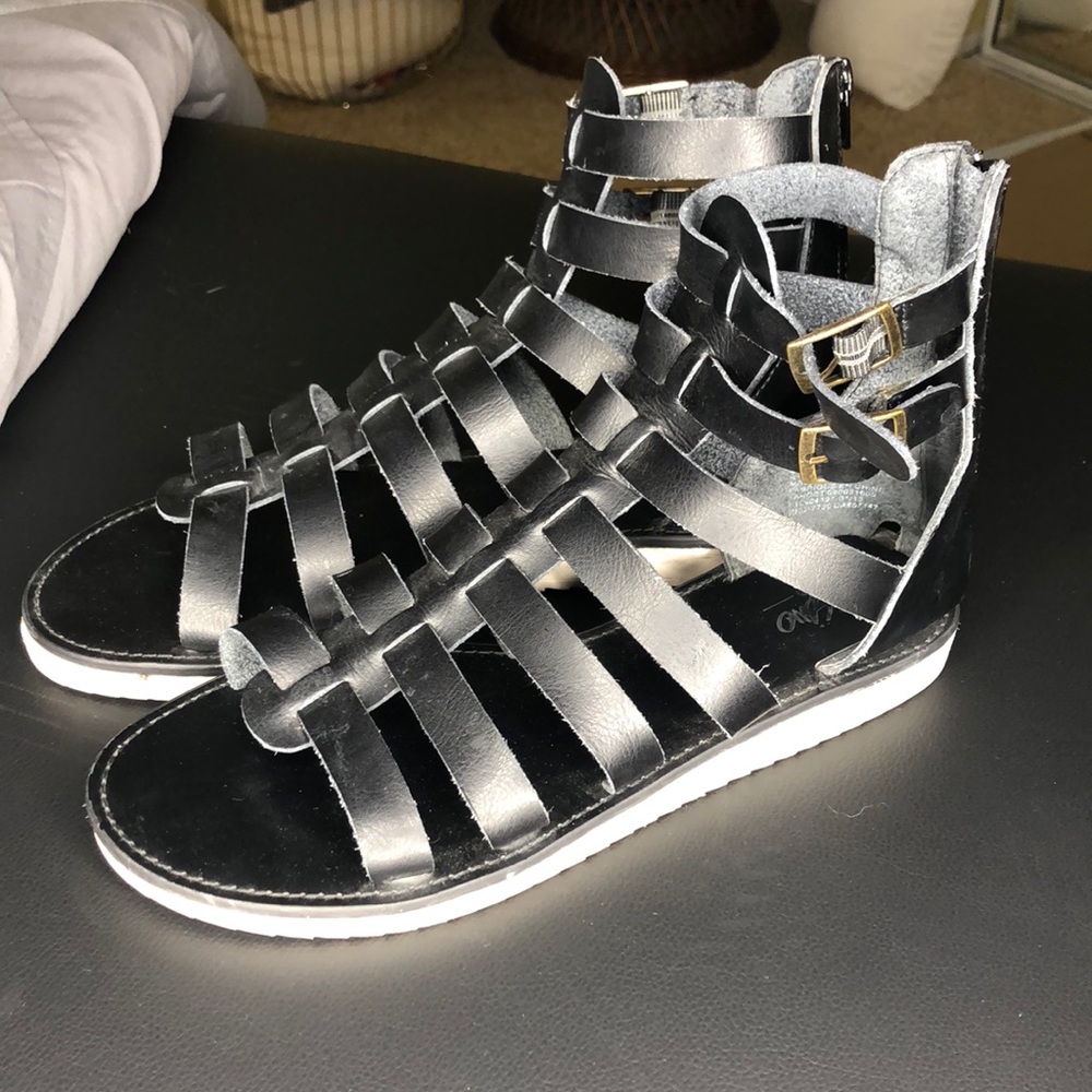 Black Gladiator Sandals